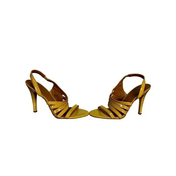 Calvin Klein - patent leather tan heels