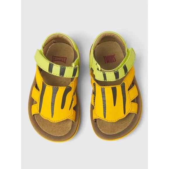 Camper Kids Leather Hook and Loop Sandals Multicolor Footwear