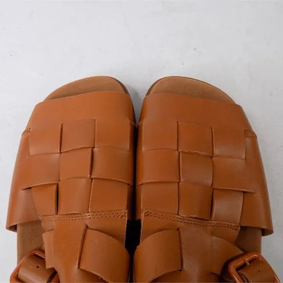 Camper NWOB Men's Camel Brown BRUTUS Buckle Sandals, Size 42 (9M)