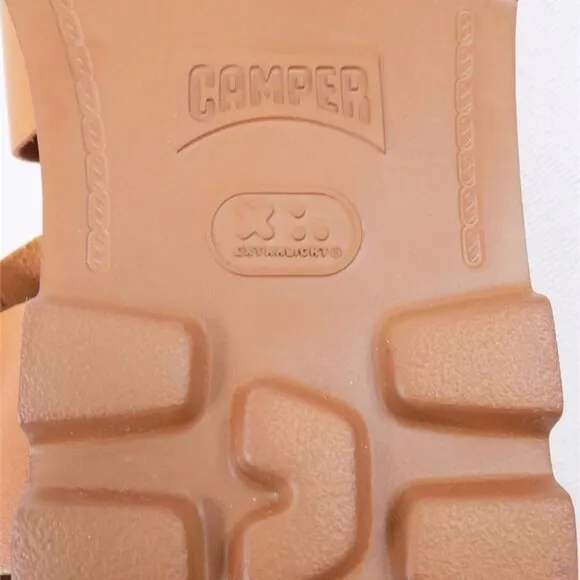 Camper NWOB Men's Camel Brown BRUTUS Buckle Sandals, Size 42 (9M)
