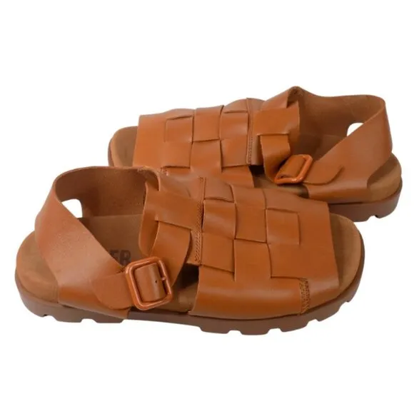 Camper NWOB Men's Camel Brown BRUTUS Buckle Sandals, Size 42 (9M)