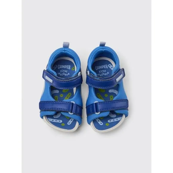 Camper Peu Cami Sandals Hook and Loop Kids Blue Footwear