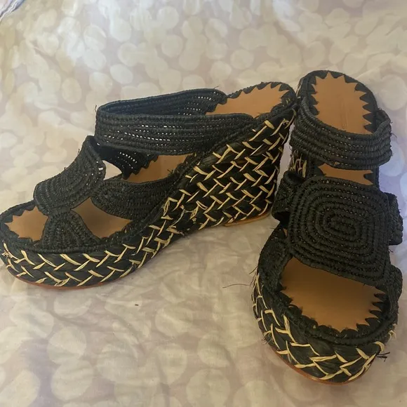Carrie Forbes &quot;Cello&quot; raffia sandals Size 39/8.5