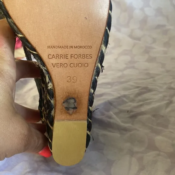 Carrie Forbes &quot;Cello&quot; raffia sandals Size 39/8.5
