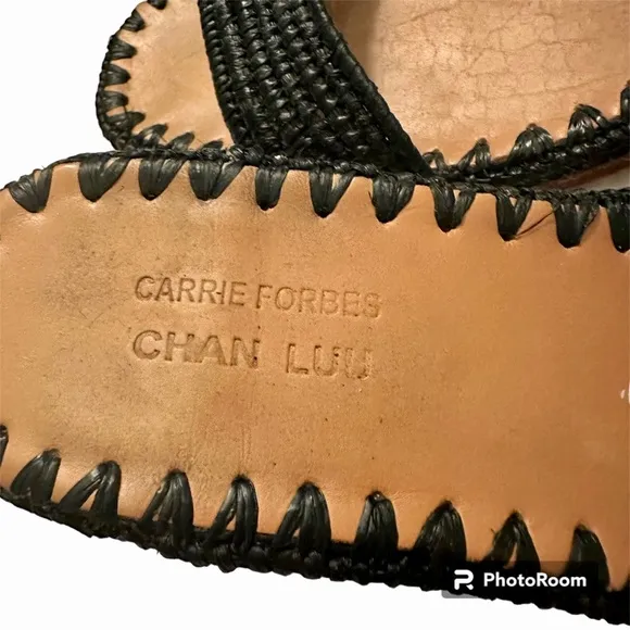 Carrie Forbes Rafia Sandals Bkack size 38