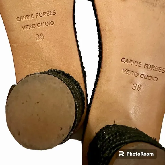 Carrie Forbes Rafia Sandals Bkack size 38