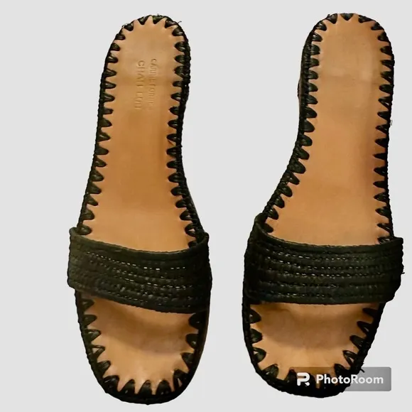 Carrie Forbes Rafia Sandals Bkack size 38