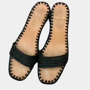 Carrie Forbes Rafia Sandals Bkack size 38