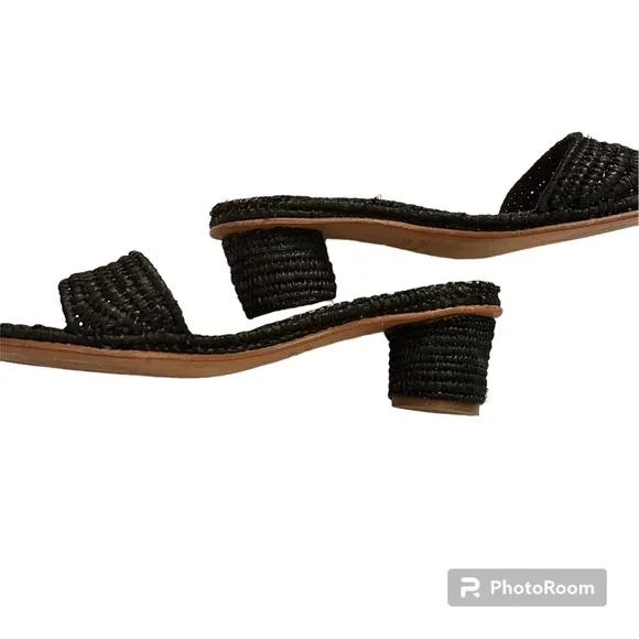 Carrie Forbes Rafia Sandals Bkack size 38