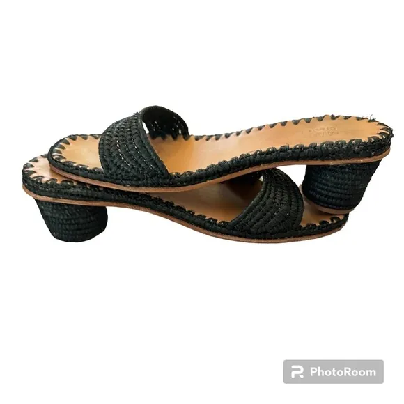 Carrie Forbes Rafia Sandals Bkack size 38