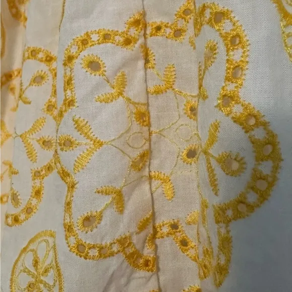 Cartolina Nantucket by Zoe Rosenberg Chloe Pull On Skirt in Yellow Embroidered