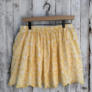 Cartolina Nantucket by Zoe Rosenberg Chloe Pull On Skirt in Yellow Embroidered