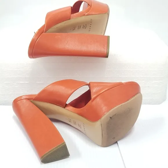 CASADEI Mules High Heels Platform Orange