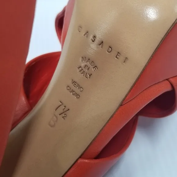 CASADEI Mules High Heels Platform Orange