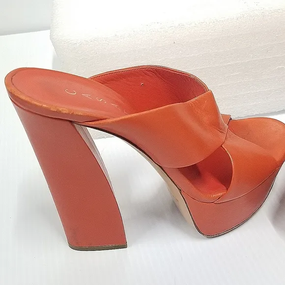 CASADEI Mules High Heels Platform Orange