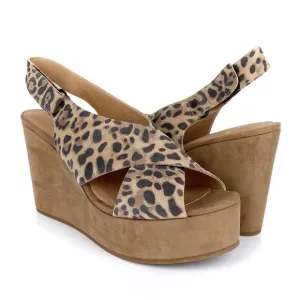 Caslon Women's Kenley Leopard Print Platform Wedge Sandals Size 10