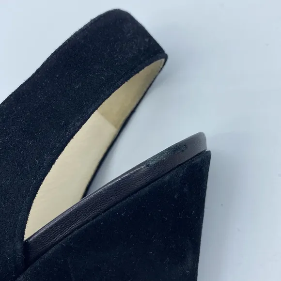 Celine by Phoebe Philo Black Suede Wedge Heels Sandals