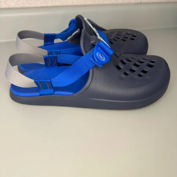 Chaco‎ Chillos Clogs Men's Size 13 Black Navy Blue Sandals Adjustable NWT