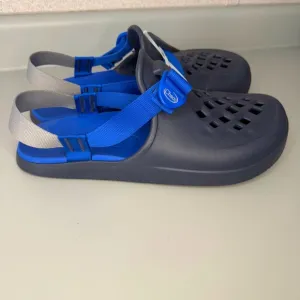 Chaco‎ Chillos Clogs Men's Size 13 Black Navy Blue Sandals Adjustable NWT