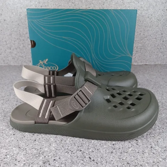 Chaco Chillos Clogs Olive Green Slip On Comfort Outdoors Sandals Men's Shoes
