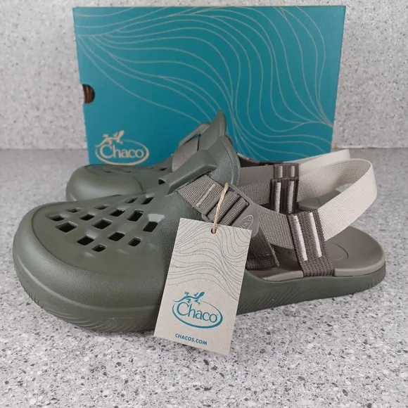 Chaco Chillos Clogs Olive Green Slip On Comfort Outdoors Sandals Men's Shoes