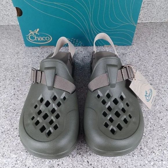 Chaco Chillos Clogs Olive Green Slip On Comfort Outdoors Sandals Men's Shoes