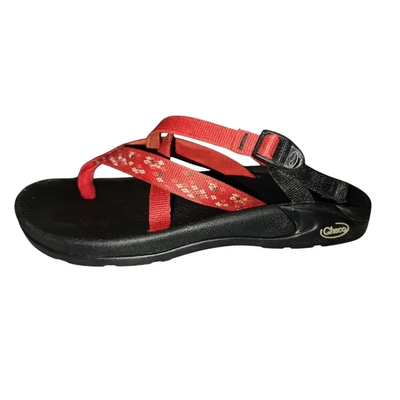 Chaco Hipthong EcoTread Red/Black Sandals Women's 10