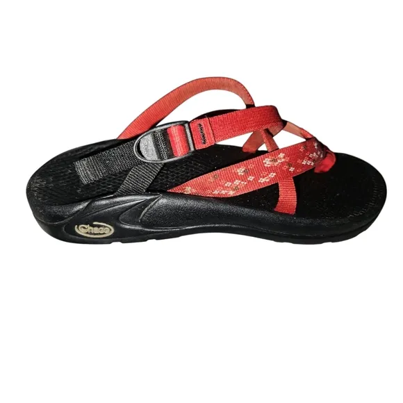 Chaco Hipthong EcoTread Red/Black Sandals Women's 10