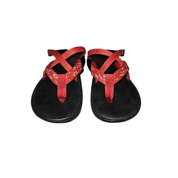Chaco Hipthong EcoTread Red/Black Sandals Women's 10