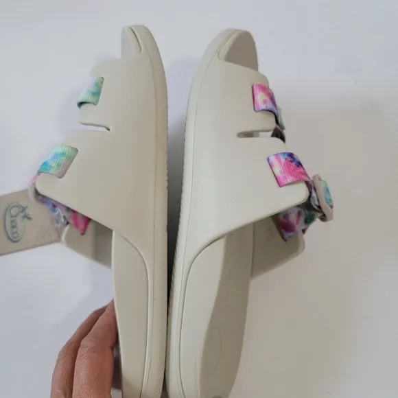 CHACO Kids Chillos Kids Light Tie Dye Slip-On Sandals Sz 6 Pink Blue Comfort