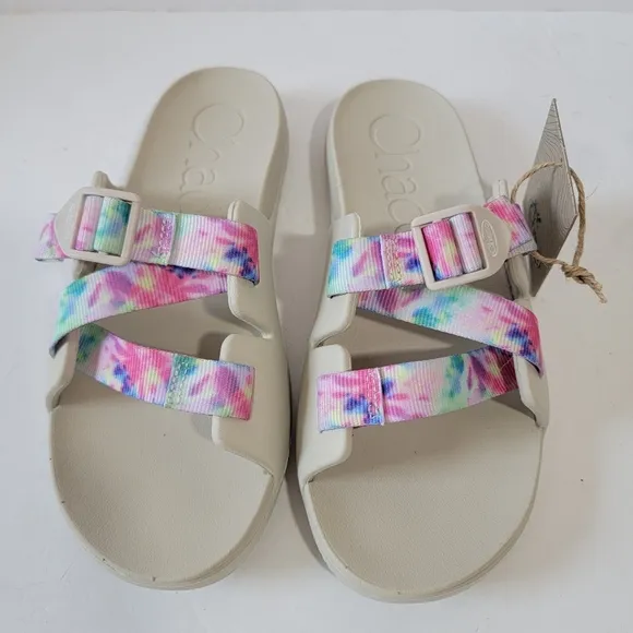 CHACO Kids Chillos Kids Light Tie Dye Slip-On Sandals Sz 6 Pink Blue Comfort