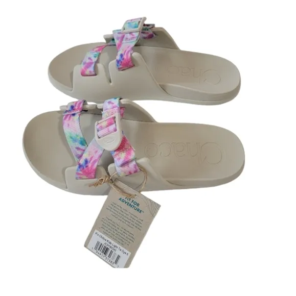 CHACO Kids Chillos Kids Light Tie Dye Slip-On Sandals Sz 6 Pink Blue Comfort
