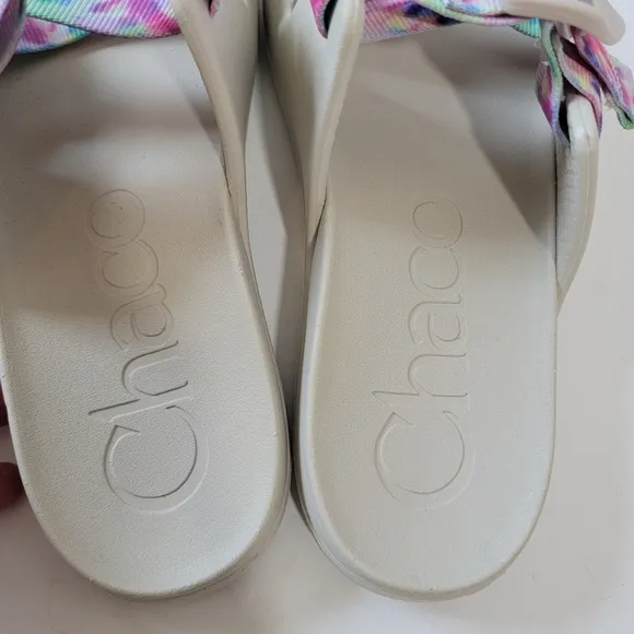 CHACO Kids Chillos Kids Light Tie Dye Slip-On Sandals Sz 6 Pink Blue Comfort