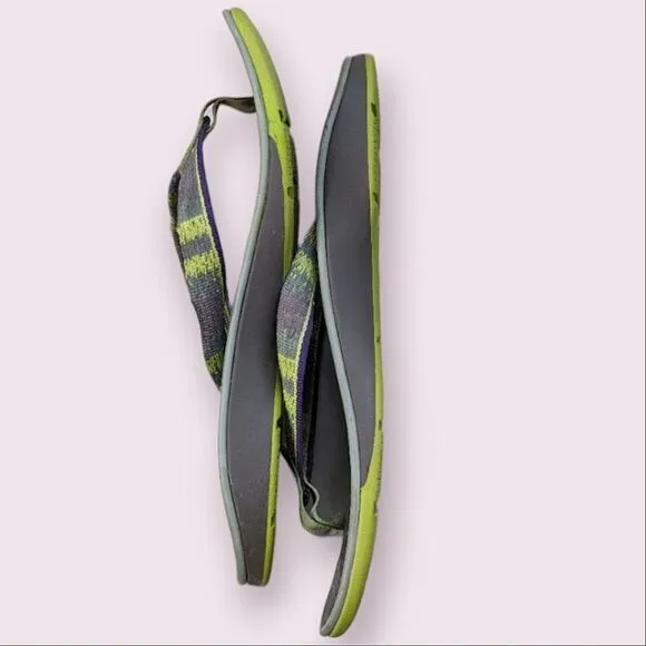 Chaco Lime Olive Green Thong Style Flip Flop Sandals size 9.5 10