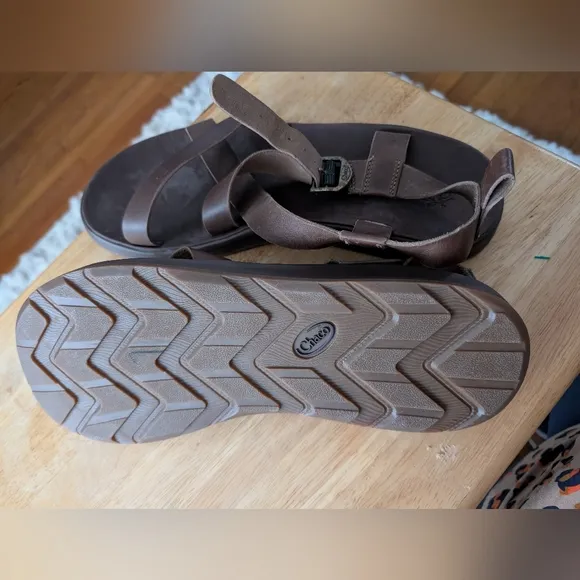 Chaco Mens Wayfarer Brown Leather Sandals, Size 13. NWOT
