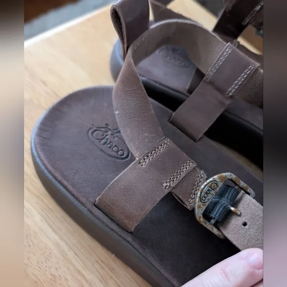 Chaco Mens Wayfarer Brown Leather Sandals, Size 13. NWOT