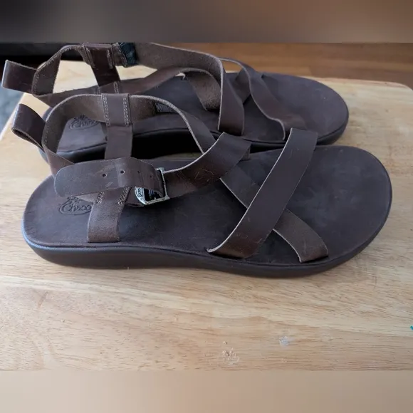 Chaco Mens Wayfarer Brown Leather Sandals, Size 13. NWOT