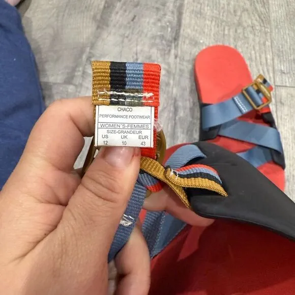 Chaco Red and Blue Sandals