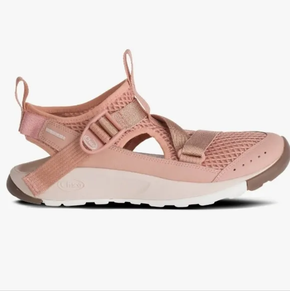 Chaco (Size 10) Rose Pink &amp; Metallic Adjustable Strap Outdoor Athletic Sandals