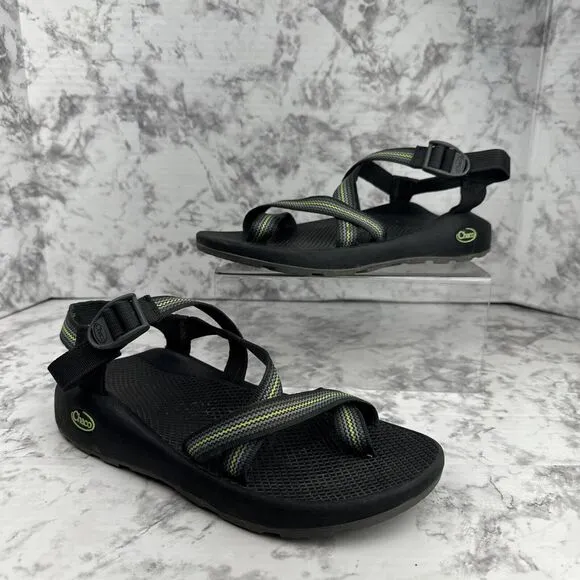 Chaco Z/2 Classic Sport Sandals Size 10 Spit Black Green Adjustable Hiking Water