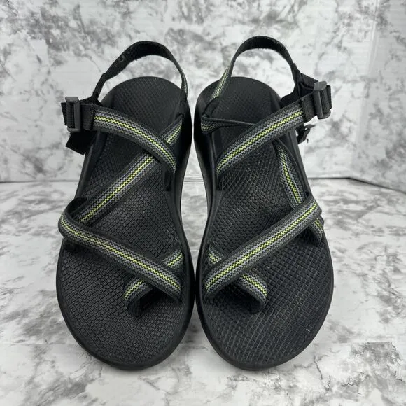 Chaco Z/2 Classic Sport Sandals Size 10 Spit Black Green Adjustable Hiking Water