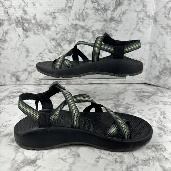 Chaco Z/2 Classic Sport Sandals Size 10 Spit Black Green Adjustable Hiking Water