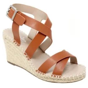 CHARLES BY CHARLES DAVID Norway Ankle Strap Espadrille Wedge Sandals Brown Sz 8