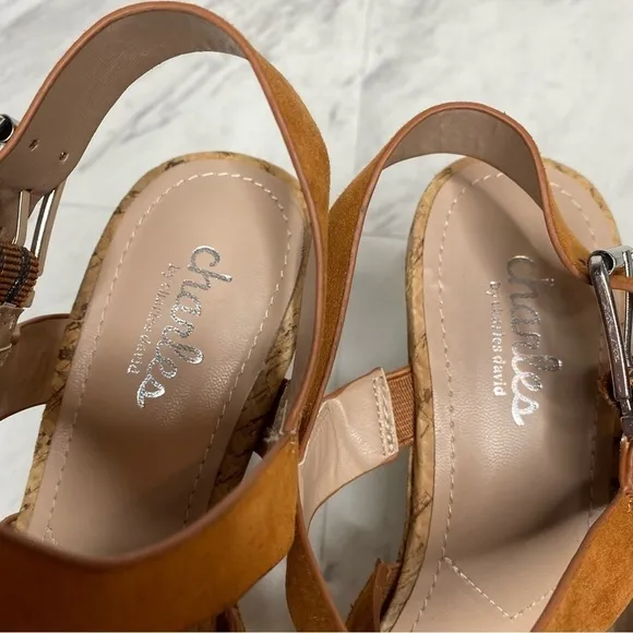 Charles David Cork Wedge Heel Sandal 6M