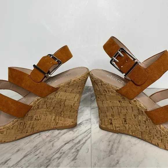 Charles David Cork Wedge Heel Sandal 6M