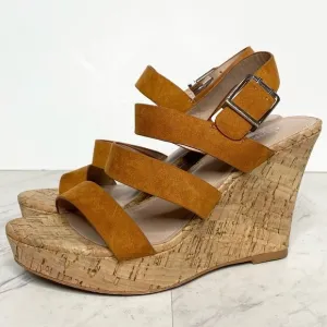 Charles David Cork Wedge Heel Sandal 6M