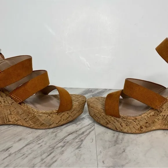 Charles David Cork Wedge Heel Sandal 6M