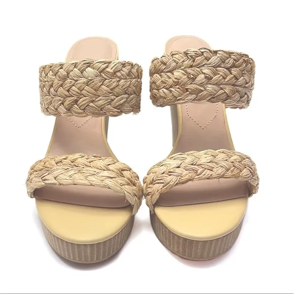Charles David Tifa Raffia Wedge Natural Size 9.5
