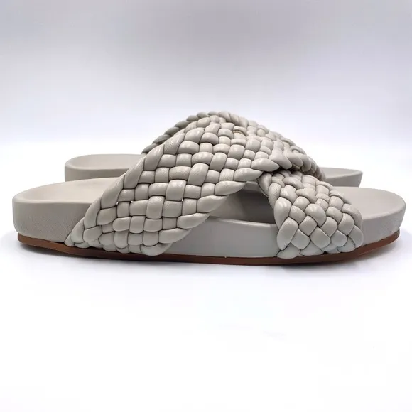 Charles David Womens 6 Defend Chunky Woven Braided Flats Sandals Slides Shoes