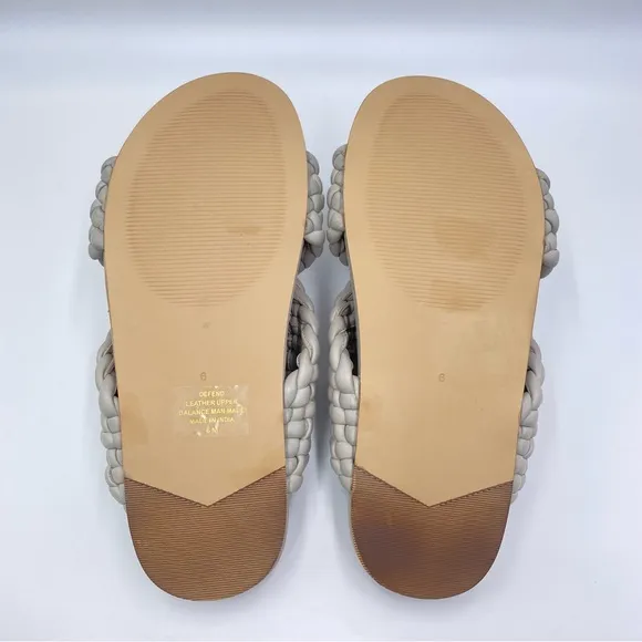 Charles David Womens 6 Defend Chunky Woven Braided Flats Sandals Slides Shoes